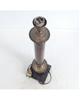 Pied de Lampe en Placage Style Empire sur Socle en Marbre