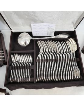 Cutlery Set - Set of 7 Boxes with 112 Pieces SAGLIER Frères in Silver Metal