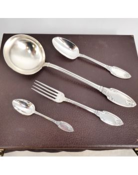 Cutlery Set - Set of 7 Boxes with 112 Pieces SAGLIER Frères in Silver Metal