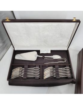 Cutlery Set - Set of 7 Boxes with 112 Pieces SAGLIER Frères in Silver Metal