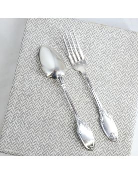 Cutlery Set - Set of 7 Boxes with 112 Pieces SAGLIER Frères in Silver Metal