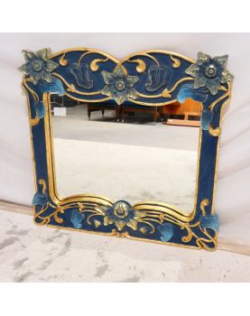 Large Green and Gold Exotic Wood Mirror