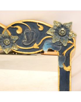 Large Green and Gold Exotic Wood Mirror