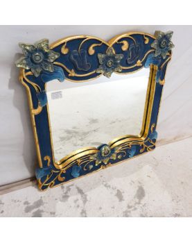 Large Green and Gold Exotic Wood Mirror