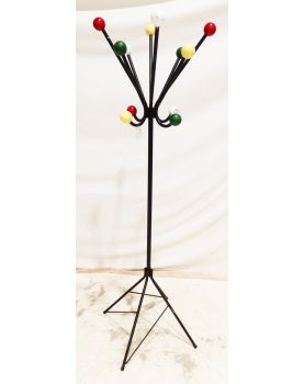 Perroquet avec Boules de Couleurs Piétement en Métal Noir