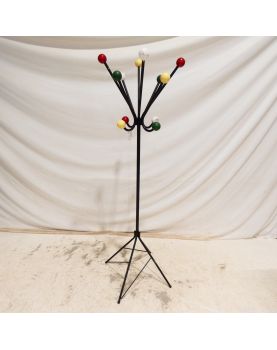 Perroquet avec Boules de Couleurs Piétement en Métal Noir