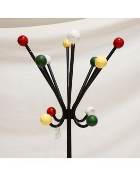 Perroquet avec Boules de Couleurs Piétement en Métal Noir
