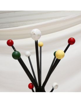 Perroquet avec Boules de Couleurs Piétement en Métal Noir