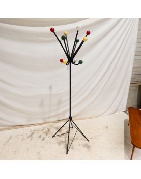 Perroquet avec Boules de Couleurs Piétement en Métal Noir