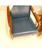 Paire de Fauteuils Bois Exotique avec Armature Métal