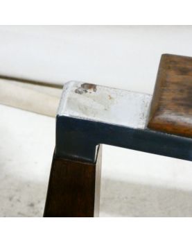 Paire de Fauteuils Bois Exotique avec Armature Métal