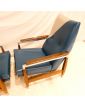 Paire de Fauteuils Bois Exotique avec Armature Métal