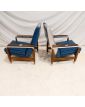 Paire de Fauteuils Bois Exotique avec Armature Métal
