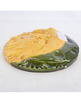 Bas Relief Sun and Moon Enameled