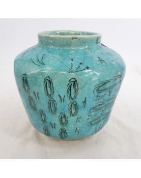 Vase Asie Émaillé Vert