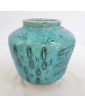 Green Enameled Asian Vase