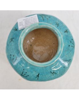 Green Enameled Asian Vase