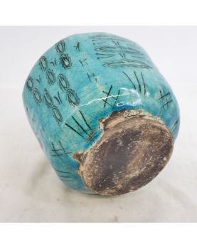 Green Enameled Asian Vase