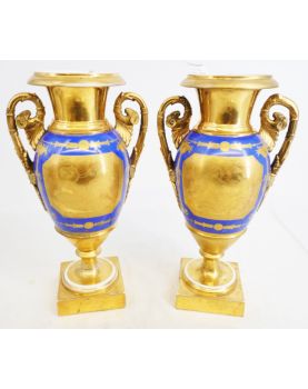 Pair of PARIS Porcelain Vases with Restoration