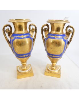 Pair of PARIS Porcelain Vases with Restoration