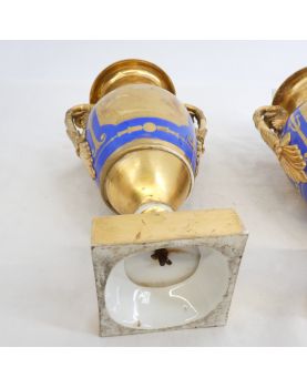 Pair of PARIS Porcelain Vases with Restoration