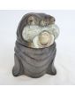 Seal Covered Pot in Earthenware and Leather Sheath