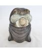 Seal Covered Pot in Earthenware and Leather Sheath
