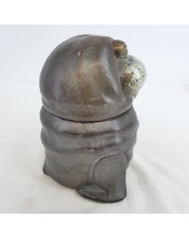 Seal Covered Pot in Earthenware and Leather Sheath