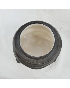 Seal Covered Pot in Earthenware and Leather Sheath
