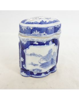 Pot Couvert en Faïence Asie Bleu
