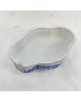 Covered Pot in Asian Blue Earthenware
