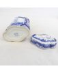 Covered Pot in Asian Blue Earthenware