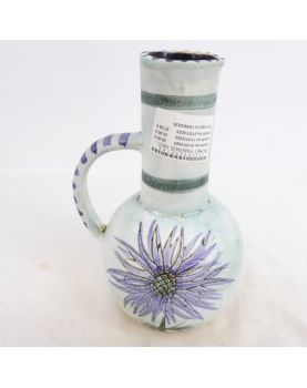 Earthenware Pitcher with Floral Decor