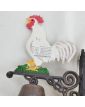 Painted Gate Bell with Rooster Decor