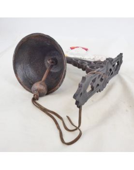 Painted Gate Bell with Rooster Decor