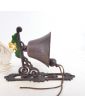Painted Gate Bell with Rooster Decor