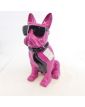 Modern Resin Pink Dog with Tie