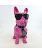 Modern Resin Pink Dog with Tie