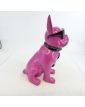 Modern Resin Pink Dog with Tie