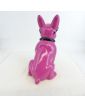 Modern Resin Pink Dog with Tie
