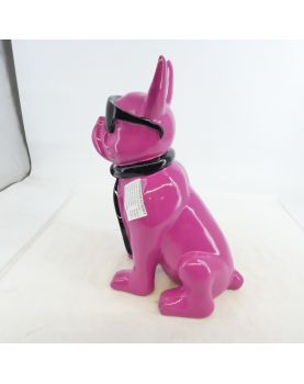 Modern Resin Pink Dog with Tie