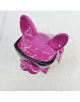 Modern Resin Pink Dog with Tie