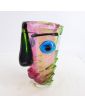 Blown Glass Face Vase with Bubbles