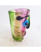Blown Glass Face Vase with Bubbles