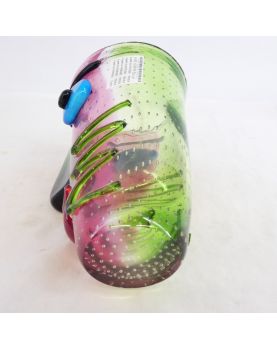 Blown Glass Face Vase with Bubbles