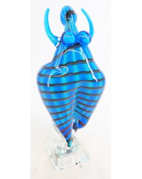 Blue Blown Glass Woman Subject