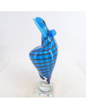 Sujet Femme en Verre Soufflé Bleue