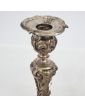 Paire de Bougeoirs en Bronze Argenté