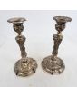Paire de Bougeoirs en Bronze Argenté