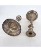 Paire de Bougeoirs en Bronze Argenté
